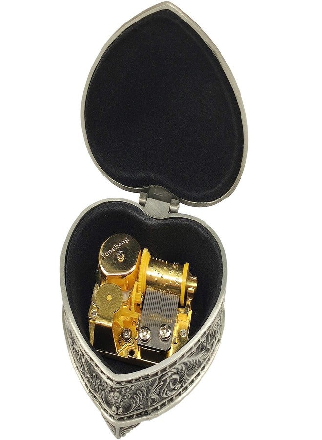 falado Emboss Alloy Metal Music Box Wind Up and Golden Movement Music Box for Christmas/Birthday/Valentine's Day/Mother's Day (HeartShaped,Songs:Romeo and Juliet) - Image 2